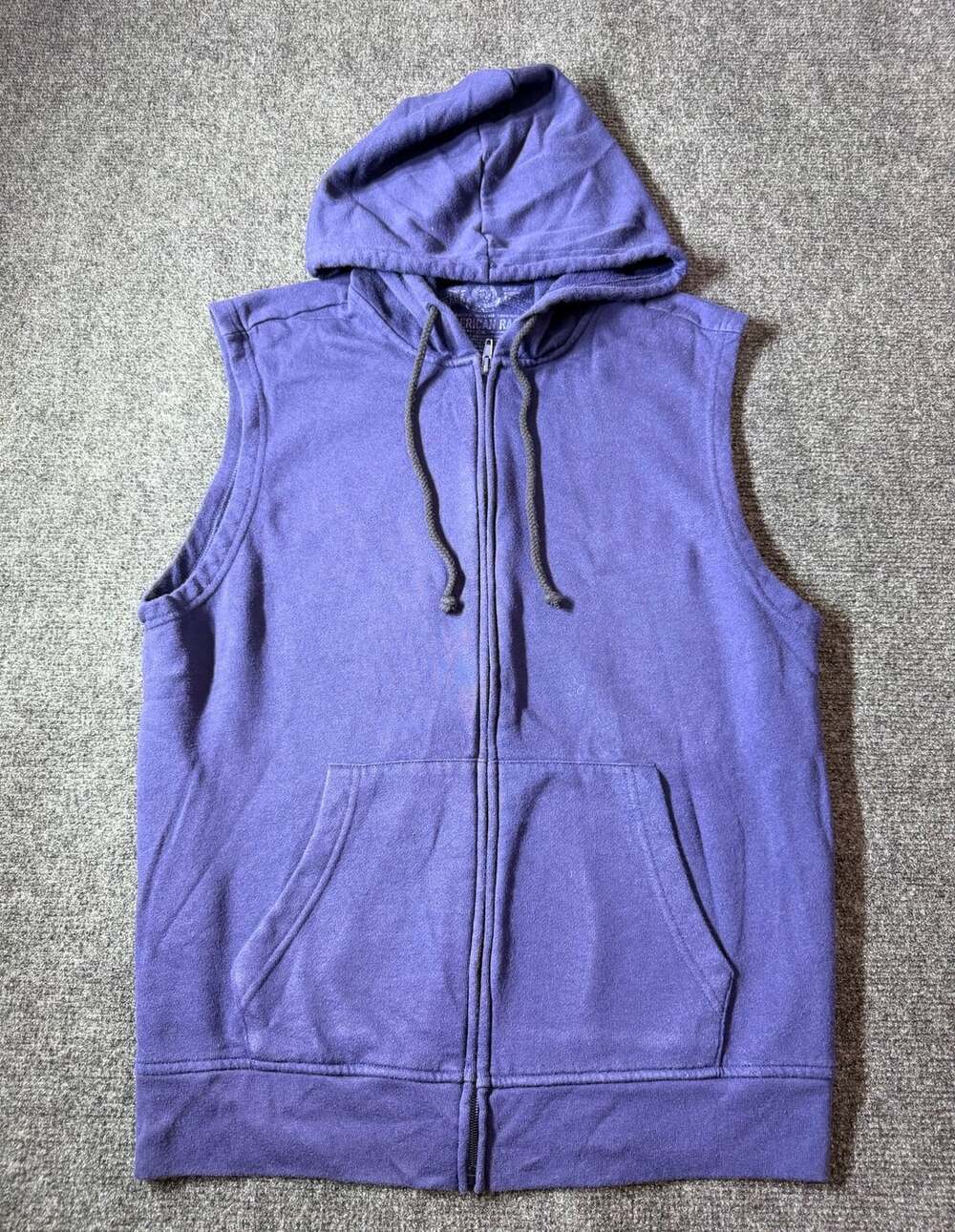 American Rag Zip Hoodie Vest Size Medium navy blue Sleeveless sweatshirt